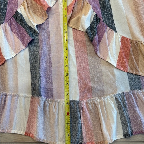 Forever 21 High Low Skirt Large Long Striped Ruffle Boho Cottagecore - Picture 8 of 11